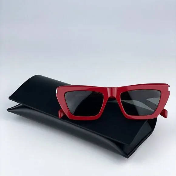 SALE! NEW Saint Laurent SL467 003 Red Grey Cat Eye Women Sunglasses Yves Saint Laurent Sunglasses SL 467 003 main image 2